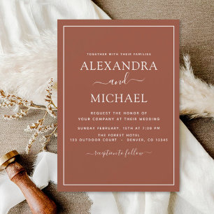 Budget Boho Burnt Orange Wedding Einladungen