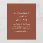 Budget Boho Burnt Orange Wedding Einladungen Flyer (Vorne)