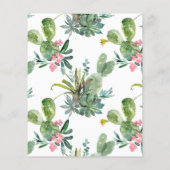 Budget Boho Cactus Bridal Dusche Einladung (Rückseite)