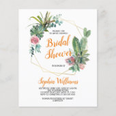 Budget Boho Cactus Bridal Dusche Einladung (Vorderseite)