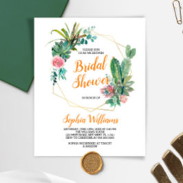 Budget Boho Cactus Bridal Dusche Einladung
