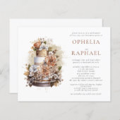 Budget Boho Cake Florals Bohemisch Hochzeit Einlad (Vorne/Hinten)