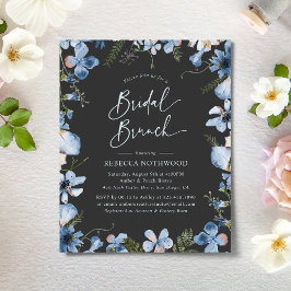 Budget Boho Charcoal Bridal Brunch Einladung