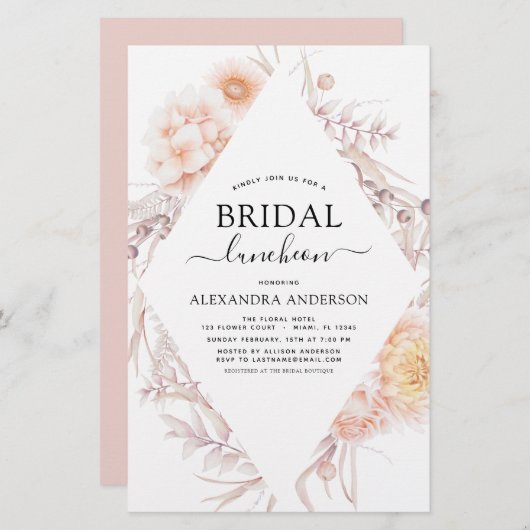 Budget Boho Chic Bridal Luncheon Dusty Pink Wüste (Vorne/Hinten)