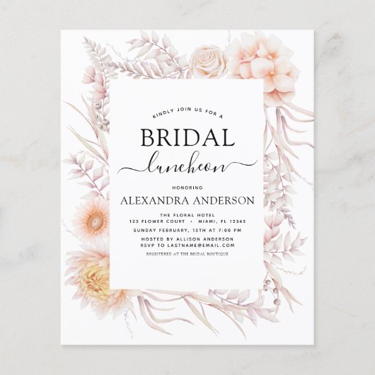 Budget Boho Chic Bridal Luncheon Dusty Pink Wüste (Vorderseite)