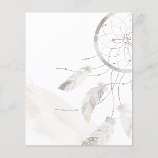 Budget Boho Chic Couples Kinderdusche Einladung (Rückseite)