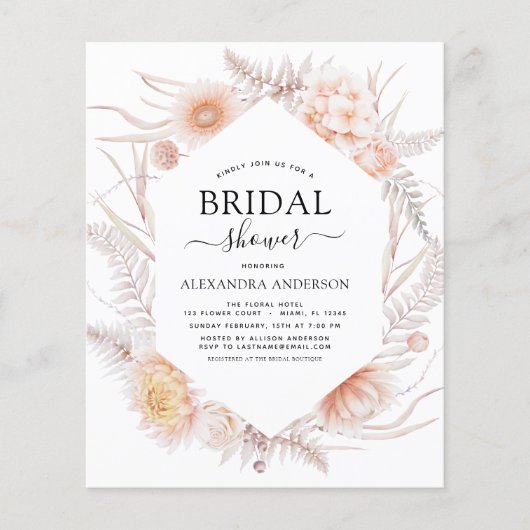 Budget Boho Chic Dusty Pink Wüste Brautparty (Vorderseite)