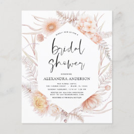 Budget Boho Chic Dusty Pink Wüste Brautparty Flyer