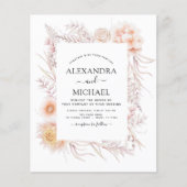 Budget Boho Chic Dusty Pink Wüste Wedding Flyer (Vorne)