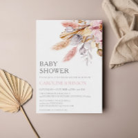 Budget Boho Chic Floral Pampas Grass Baby Dusche