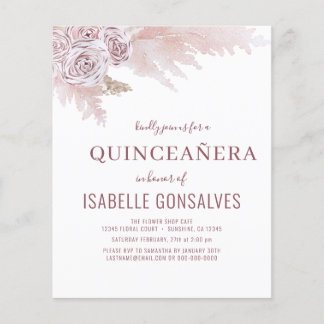 Budget Boho Chic QUINCEAÑERA Party Einladung Flyer