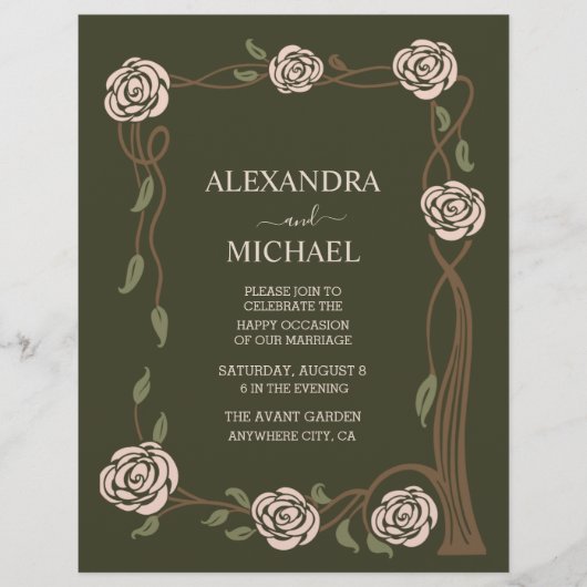 Budget Boho Chic Retro Floral Retro Flyer (Vorne)