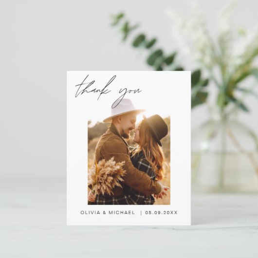 Budget Boho Chic Wedding Vielen Dank Karten (Stehend Vorderseite)