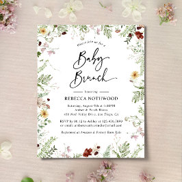Budget Boho Chic Wildblume Baby Brunch Einladung