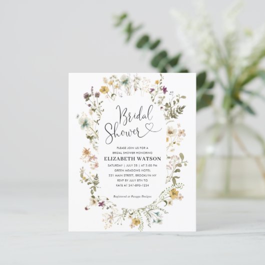 Budget Boho Chic Wildblume Floral Brautparty (Stehend Vorderseite)