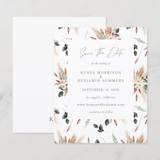 Budget Boho Copper & Beige Blumenhochzeit (Vorne/Hinten)