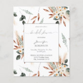 Budget Boho Copper Pampas Brautparty Flyer (Vorne)