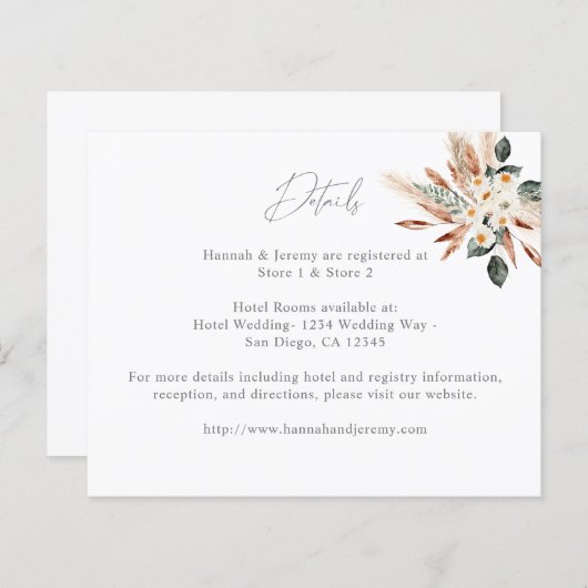 Budget Boho Copper Pampas Gras Blumendetails (Vorne/Hinten)