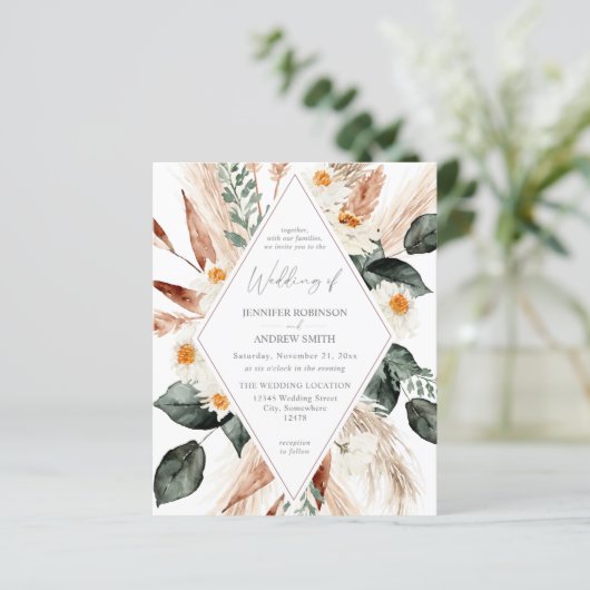 Budget Boho Copper Pampas Grass Wedding V3 (Stehend Vorderseite)