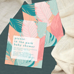 Budget Boho Coral Aquamarine Blätter Picnic Baby S