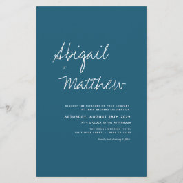Budget Boho Dark Aquamarine Foto Hochzeit Einladun Flyer