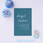 Budget Boho Dark Aquamarine Foto Hochzeit Einladun Flyer (Einzeln)