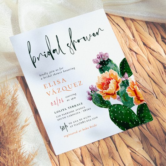 Budget Boho Desert Cactus & Blume Brautparty