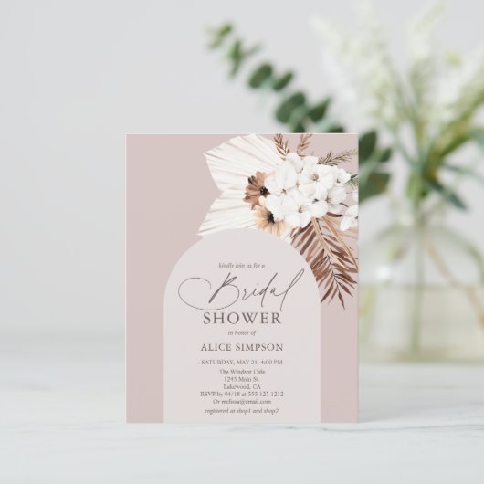 Budget Boho Dried Palm Blätter Brautparty (Stehend Vorderseite)