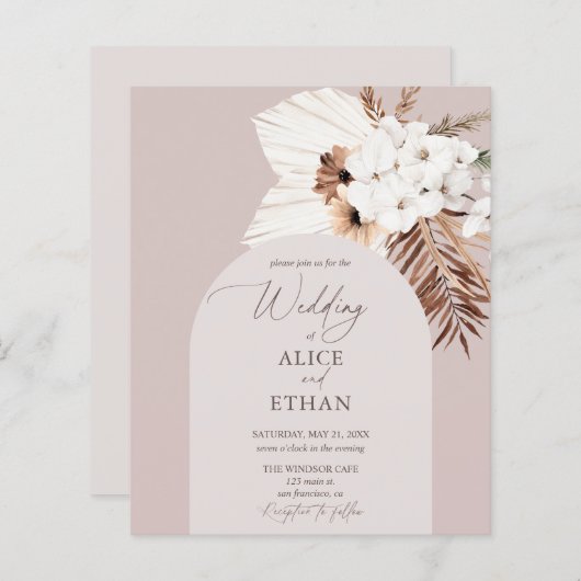 Budget Boho Dried Palm Blätter Hochzeit (Vorne/Hinten)