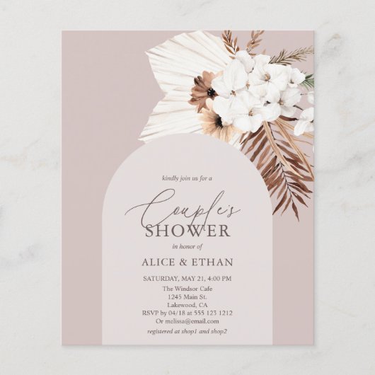 Budget Boho Dried Palm Blätter Paare Dusche (Vorderseite)