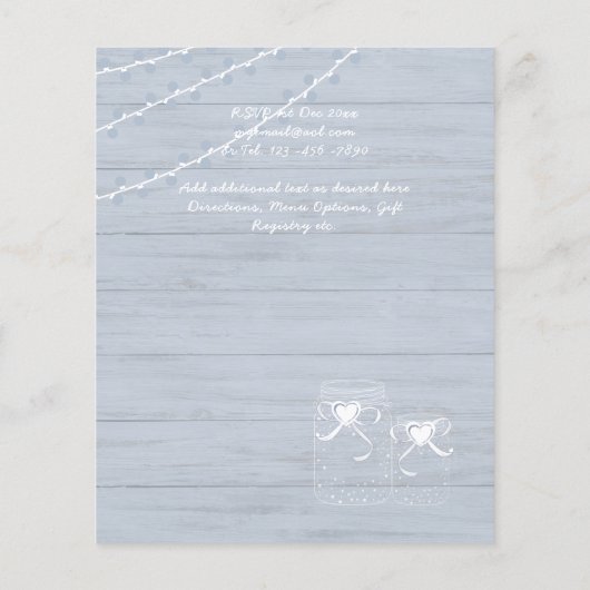 BUDGET BOHO Dusty Blue Driftwood MasonJars Wedding (Rückseite)