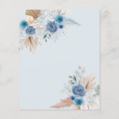 Budget Boho Dusty Blue Pampas Baby Dusche Einladun (Rückseite)