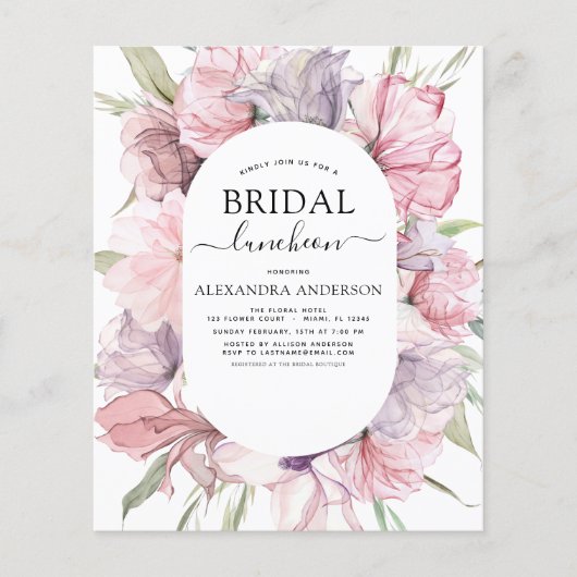 Budget Boho Dusty Lila Brautparty Luncheon (Vorderseite)