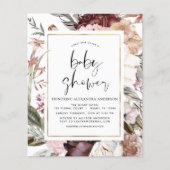 Budget Boho Dusty Pink Burgundy Babydusche (Vorderseite)