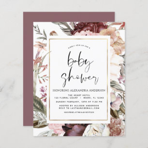 Budget Boho Dusty Pink Burgundy Babydusche