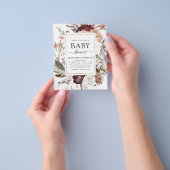 Budget Boho Dusty Pink Burgundy Babydusche Flyer (Gruppe)