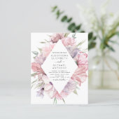 Budget Boho Dusty Pink Lila Hochzeitseinladung (Stehend Vorderseite)