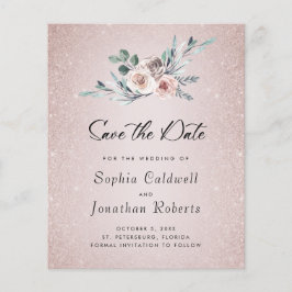 Budget Boho Dusty Pink Roses Wedding Save the Date