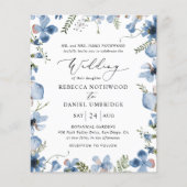 Budget Boho Elegant Blue Wedding Einladung (Vorderseite)