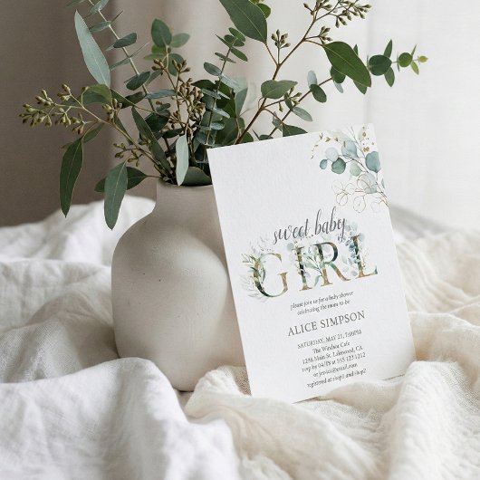 Budget Boho Eucalyptus Blätter Baby Girl Shower