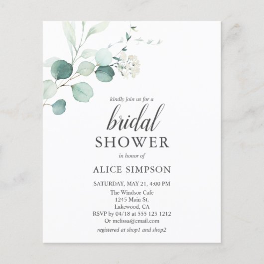 Budget Boho Eucalyptus Blätter Brautparty (Vorderseite)