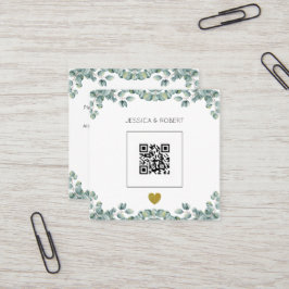 Budget Boho Eucalyptus QR Code Einladung Hochzeits