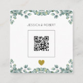 Budget Boho Eucalyptus QR Code Einladung Hochzeits (Vorderseite)