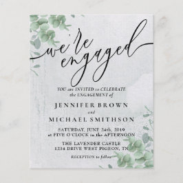 Budget Boho Eucalyptus Signature Verlobt Flyer