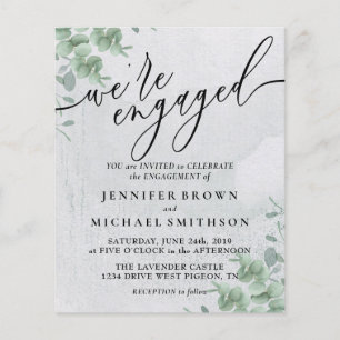 Budget Boho Eucalyptus Signature Verlobt Flyer