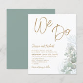 Budget Boho Eucalyputus Green Wedding Einladung (Vorne/Hinten)