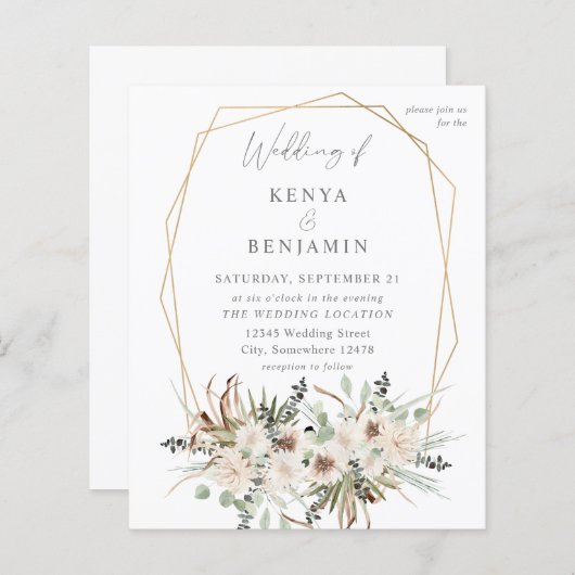 Budget Boho Eukalyptus & Beige Floral Wedding 2 (Vorne/Hinten)