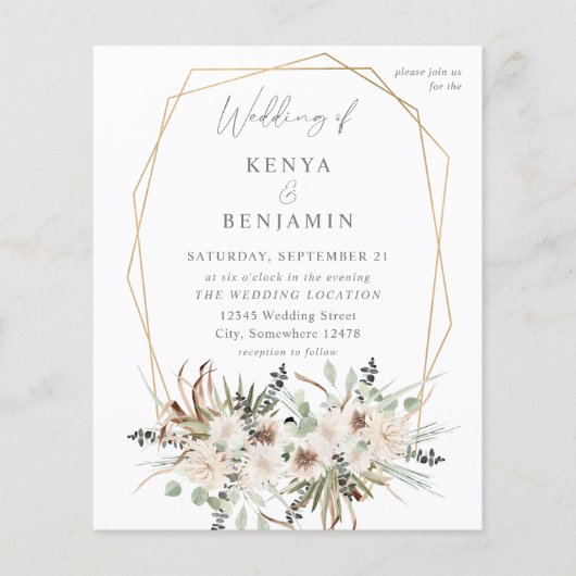 Budget Boho Eukalyptus & Beige Floral Wedding 2 (Vorderseite)