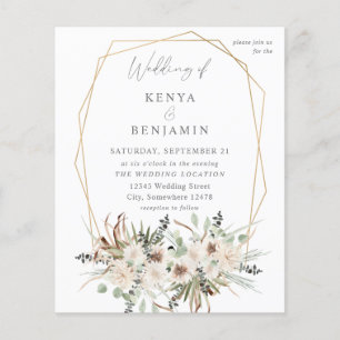 Budget Boho Eukalyptus & Beige Floral Wedding 2 Flyer