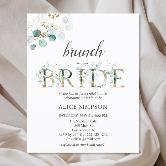 Budget Boho Eukalyptus Blätter Bridal Brunch Dusch